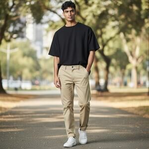 I Love Ugly Full Length Slim Fit Kobe Tan Chino Pants (30x29), Men's Small